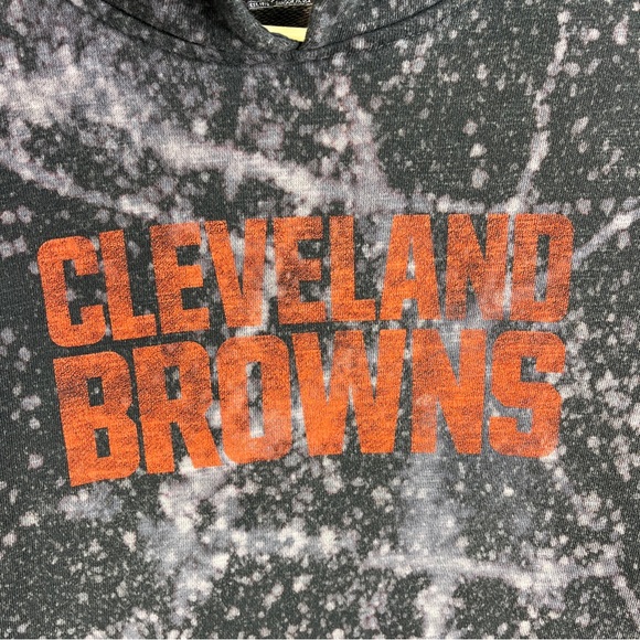 Cleveland Browns DAWG POUND Hoodie Sweatshirt Men’s Lrg Bleach Dyed Majestic - Picture 2 of 11